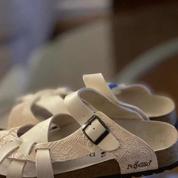 Papillio Beige Sandals with Black Buckles - Picture 6 of 10